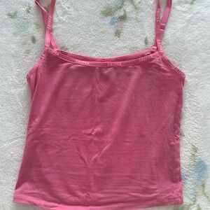 SKIMS Pink Logo Cotton Tank Top